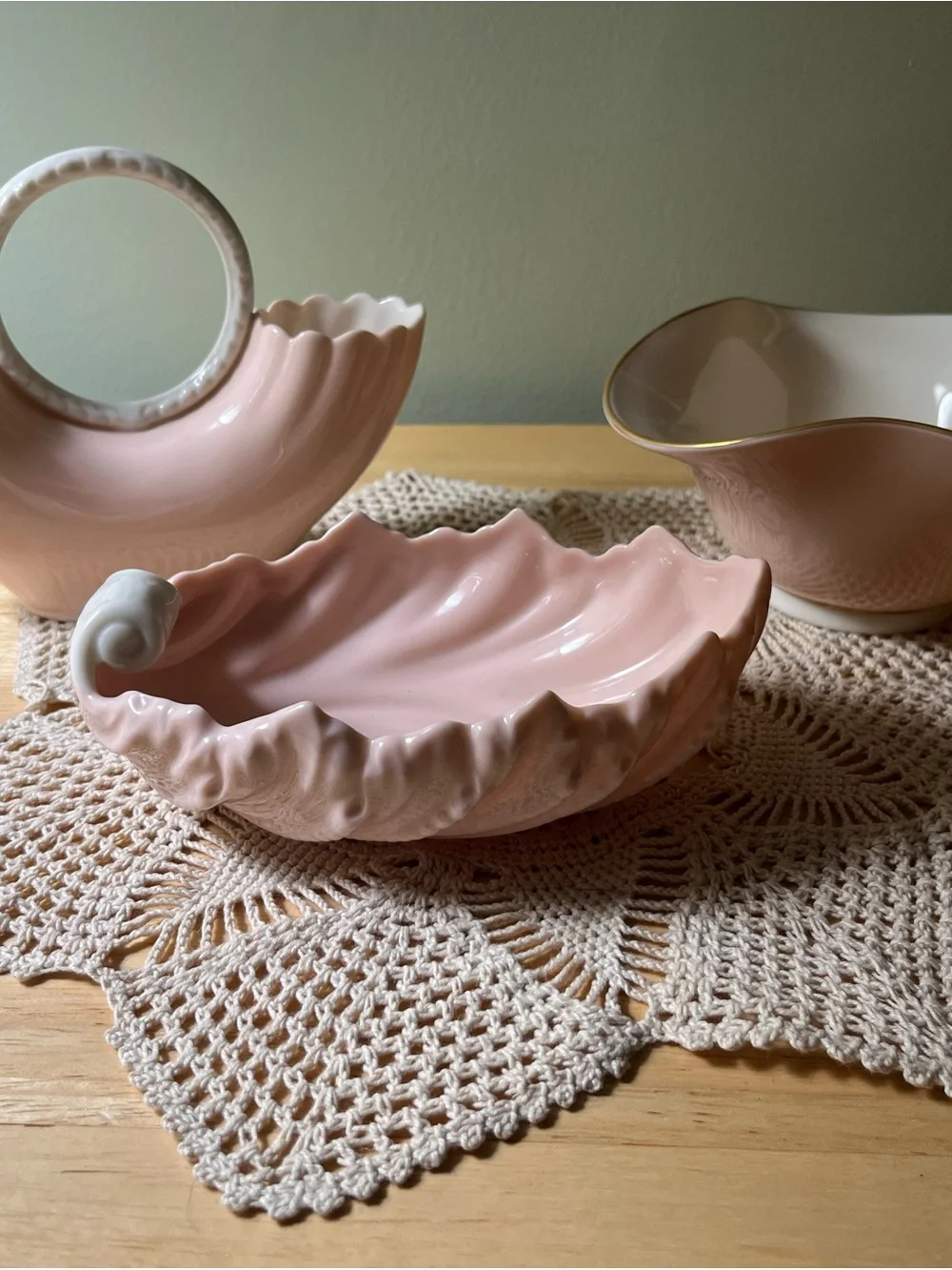 Rare Coral/Pink Lenox Set With A Green Mark